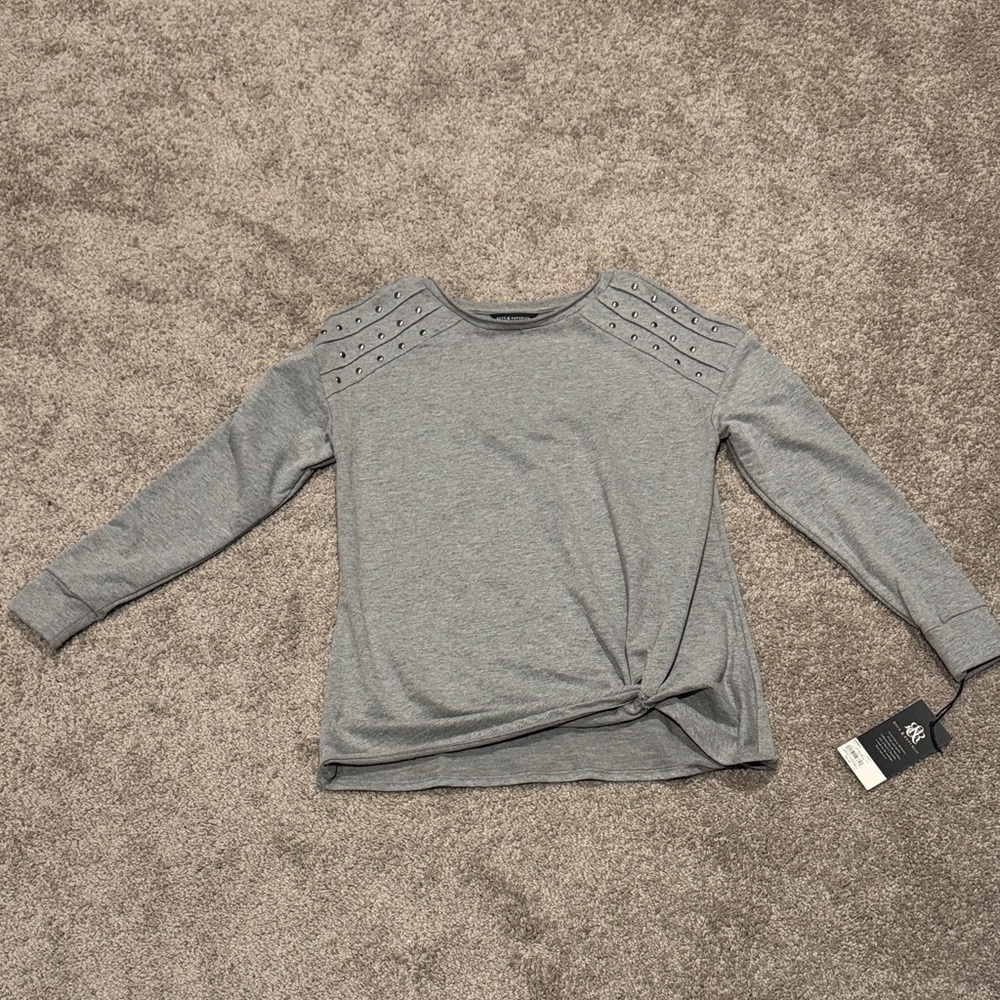 Rock & Republic Heather Gray Long Sleeve Top